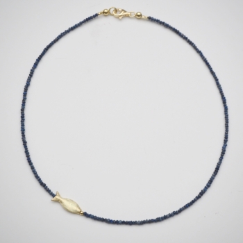Collier Lapislazuli mit Fisch
